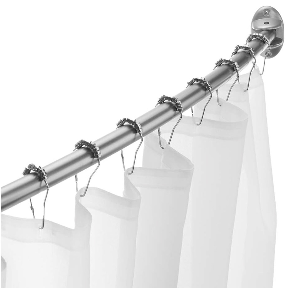 New Excell 40 to 72 in Adjustable Curved Shower Curtain Rod, Brushed Nickel